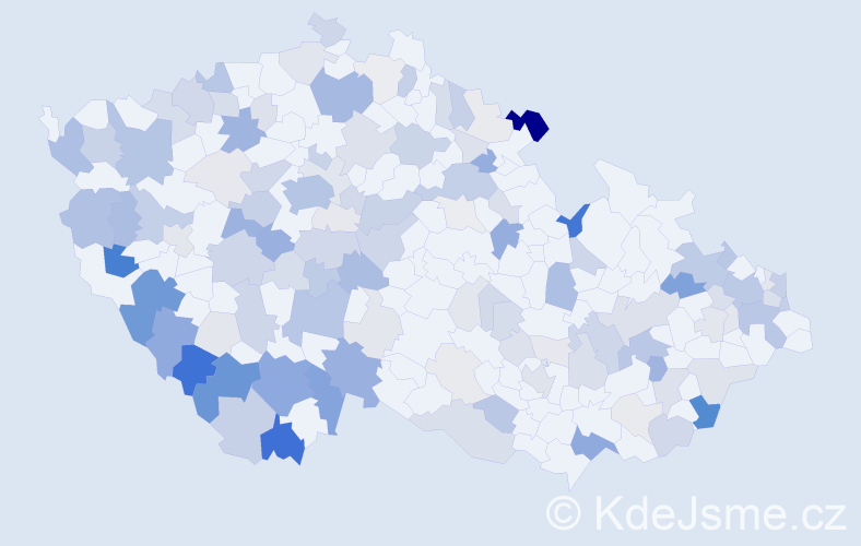 Příjmení: 'Koller', počet výskytů 446 v celé ČR