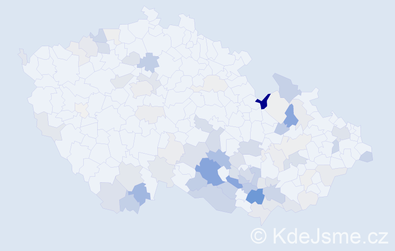 Příjmení: 'Bulová', počet výskytů 292 v celé ČR