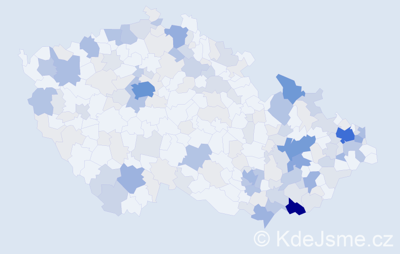 Příjmení: 'Ivanová', počet výskytů 542 v celé ČR