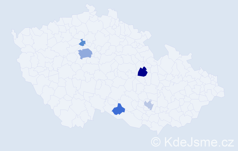 Příjmení: 'Pash', počet výskytů 16 v celé ČR