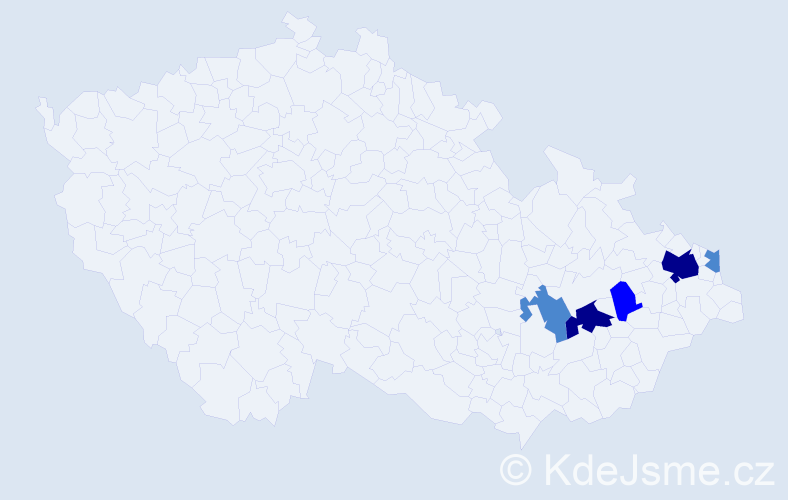 Příjmení: 'Buržák', počet výskytů 10 v celé ČR