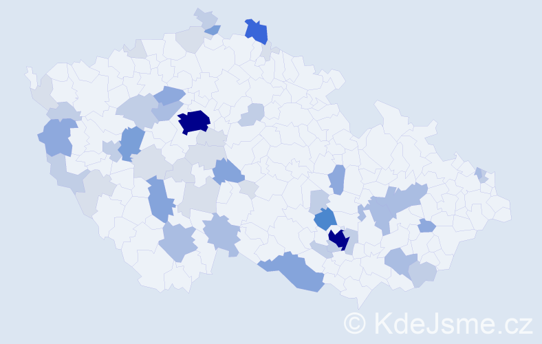 Příjmení: 'Koktová', počet výskytů 161 v celé ČR