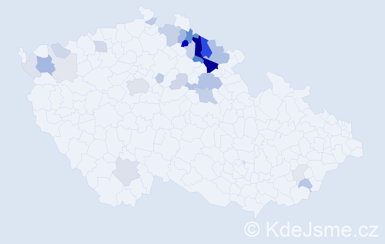 Příjmení: 'Bujárek', počet výskytů 93 v celé ČR