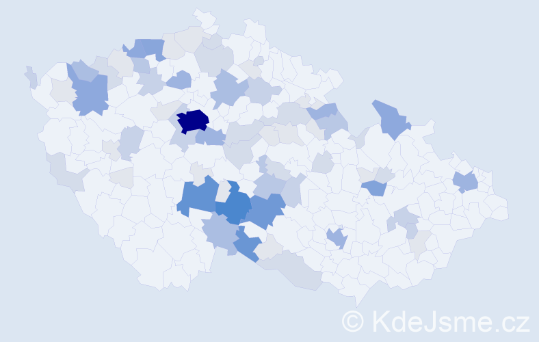 Příjmení: 'Kejval', počet výskytů 256 v celé ČR