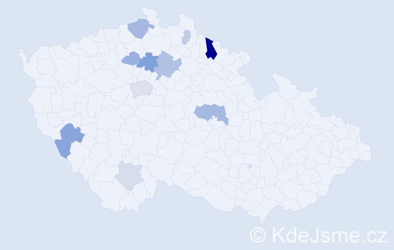Příjmení: 'Basař', počet výskytů 23 v celé ČR
