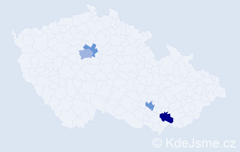 Příjmení: 'Zimin', počet výskytů 10 v celé ČR