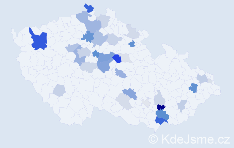 Příjmení: 'Hykš', počet výskytů 113 v celé ČR