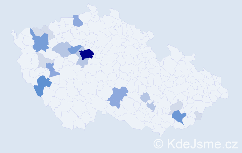 Příjmení: 'Kubernátová', počet výskytů 69 v celé ČR