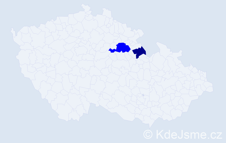 Příjmení: 'Frede', počet výskytů 5 v celé ČR