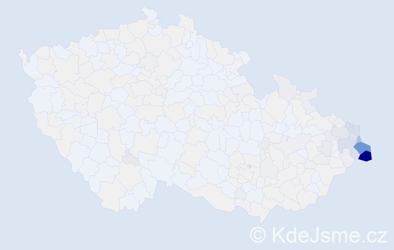 Příjmení: 'Sikora', počet výskytů 2631 v celé ČR