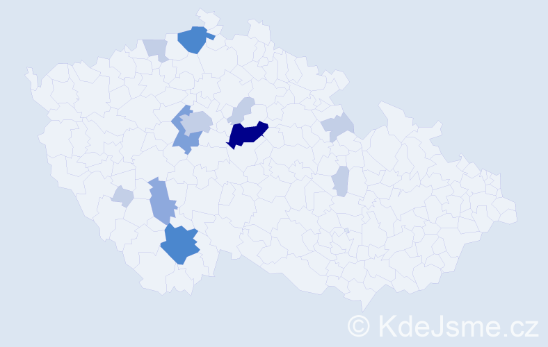 Příjmení: 'Mokráček', počet výskytů 32 v celé ČR