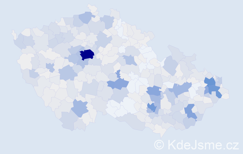Příjmení: 'Žáček', počet výskytů 2470 v celé ČR