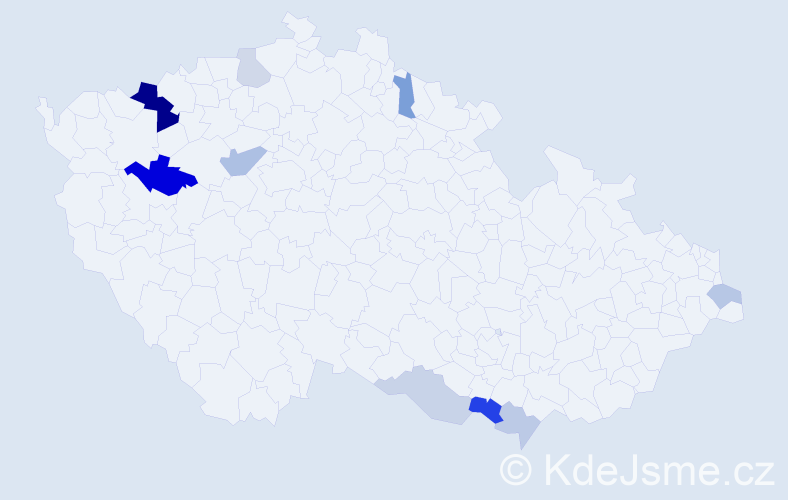 Příjmení: 'Oršulák', počet výskytů 19 v celé ČR