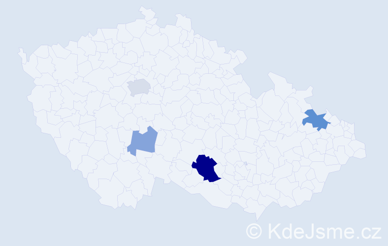 Příjmení: 'Trybučková', počet výskytů 9 v celé ČR