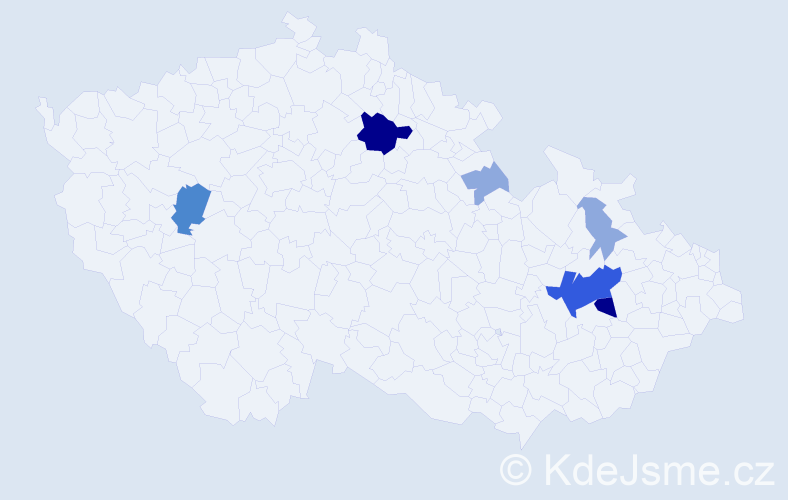 Příjmení: 'Dittmar', počet výskytů 17 v celé ČR