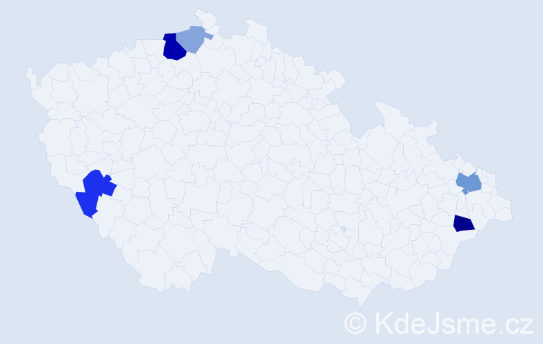 Příjmení: 'Lukačiková', počet výskytů 14 v celé ČR