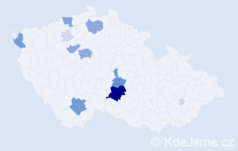Příjmení: 'Fuitová', počet výskytů 47 v celé ČR