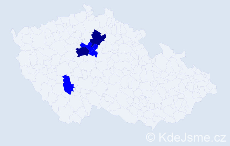 Příjmení: 'Bucmanová', počet výskytů 8 v celé ČR