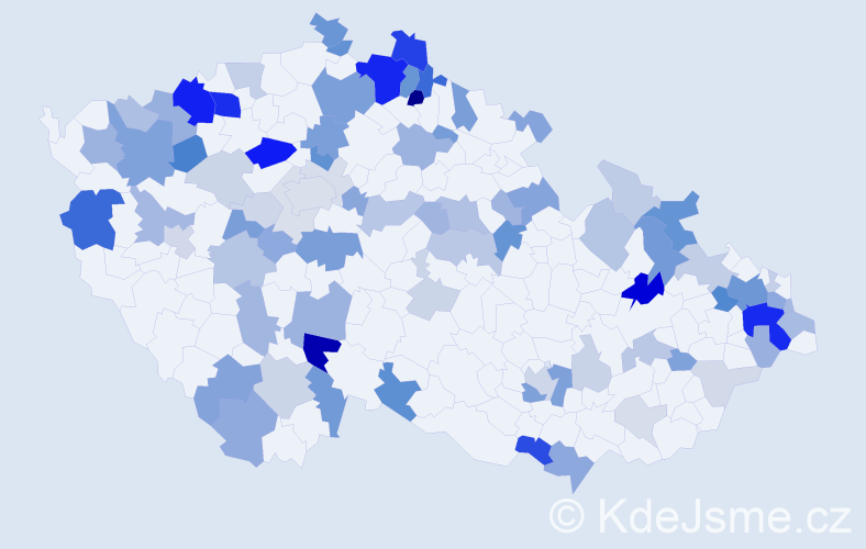 Příjmení: 'Virág', počet výskytů 249 v celé ČR