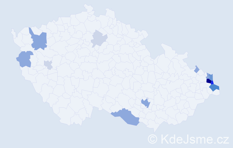 Příjmení: 'Szewieczková', počet výskytů 53 v celé ČR