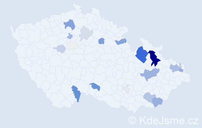 Příjmení: 'Barčík', počet výskytů 47 v celé ČR