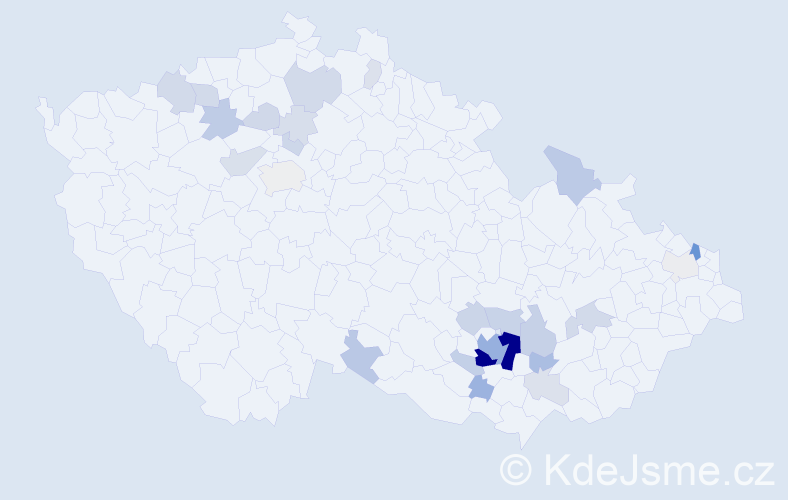 Příjmení: 'Skládaná', počet výskytů 82 v celé ČR