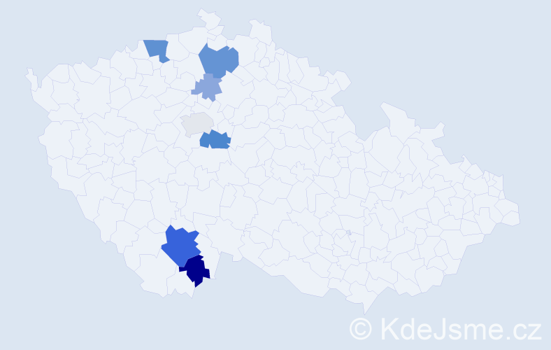 Příjmení: 'Machutka', počet výskytů 22 v celé ČR