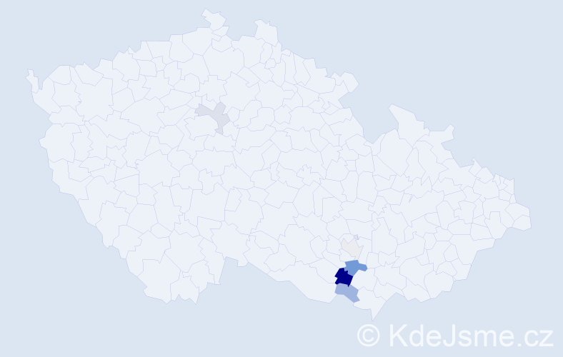 Příjmení: 'Zekl', počet výskytů 10 v celé ČR