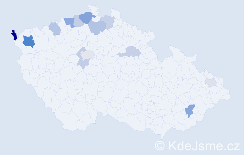 Příjmení: 'Mandzák', počet výskytů 21 v celé ČR