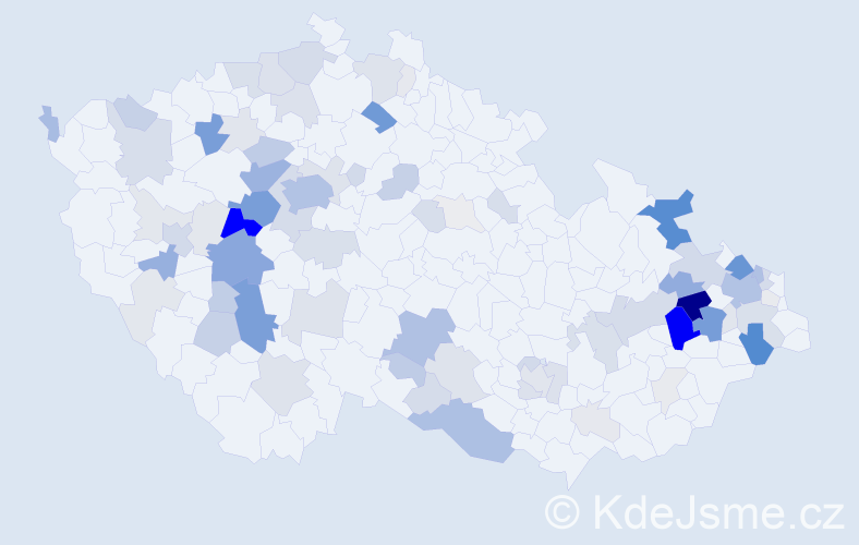 Příjmení: 'Biskup', počet výskytů 349 v celé ČR