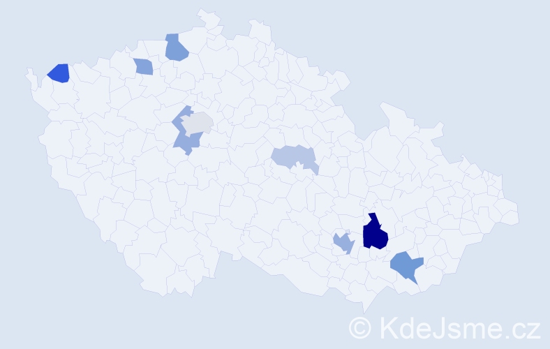 Příjmení: 'Melko', počet výskytů 26 v celé ČR