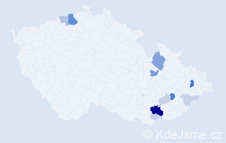 Příjmení: 'Urcová', počet výskytů 32 v celé ČR