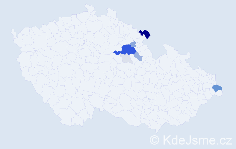 Příjmení: 'Rozdolský', počet výskytů 27 v celé ČR