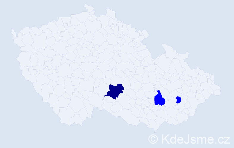 Příjmení: 'Krajáč', počet výskytů 4 v celé ČR