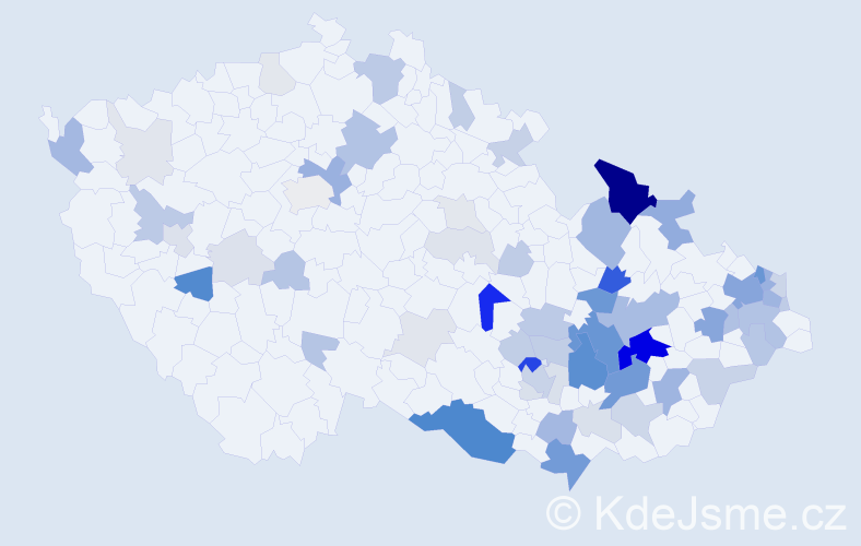 Příjmení: 'Pěčková', počet výskytů 222 v celé ČR