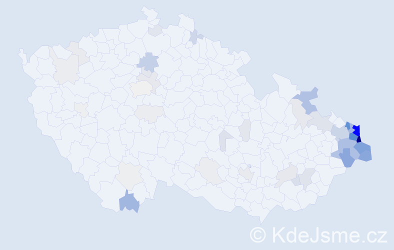 Příjmení: 'Siudová', počet výskytů 286 v celé ČR