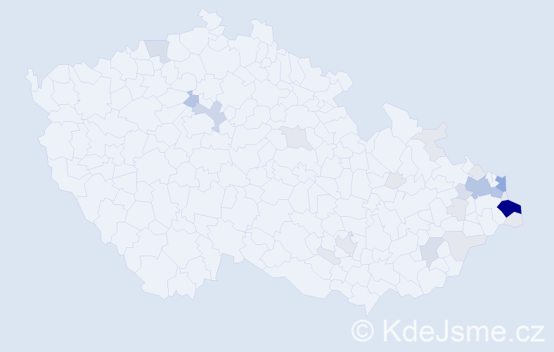 Příjmení: 'Kloda', počet výskytů 84 v celé ČR