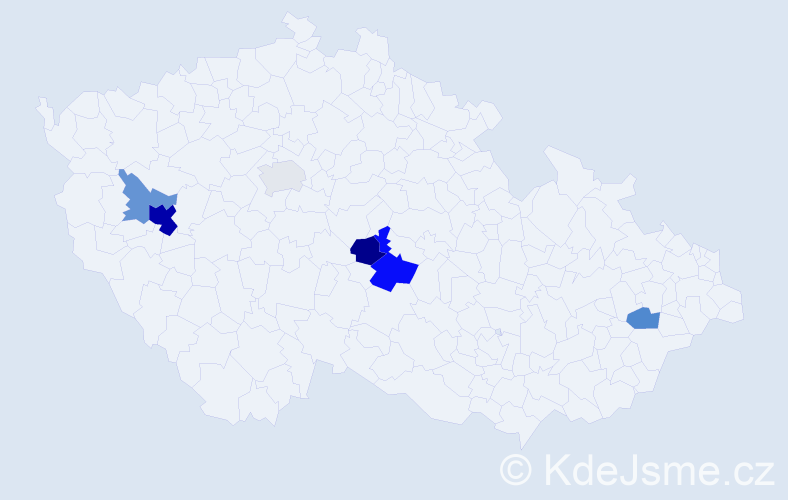 Příjmení: 'Mainer', počet výskytů 12 v celé ČR