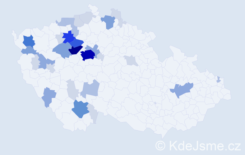 Příjmení: 'Pešula', počet výskytů 107 v celé ČR