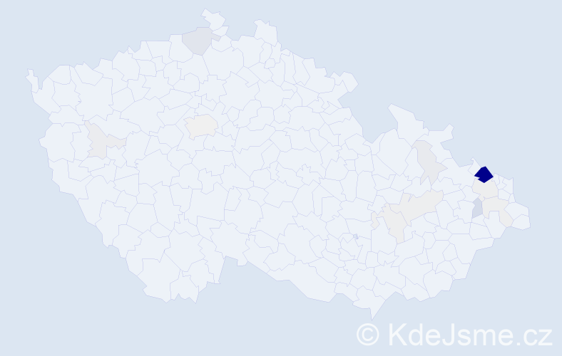 Příjmení: 'Cigán', počet výskytů 66 v celé ČR