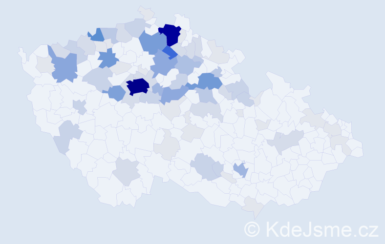 Příjmení: 'Bergmanová', počet výskytů 286 v celé ČR