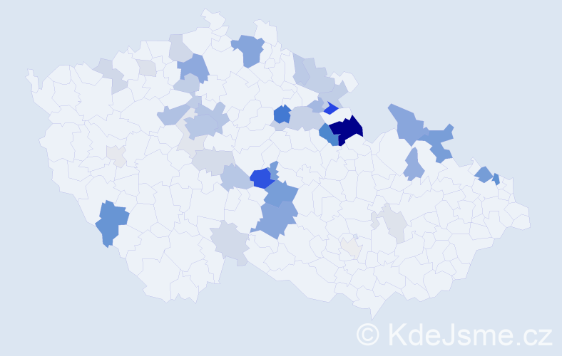 Příjmení: 'Tomas', počet výskytů 121 v celé ČR