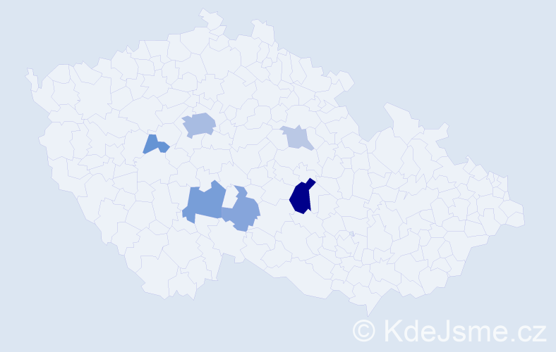 Příjmení: 'Entlicherová', počet výskytů 18 v celé ČR