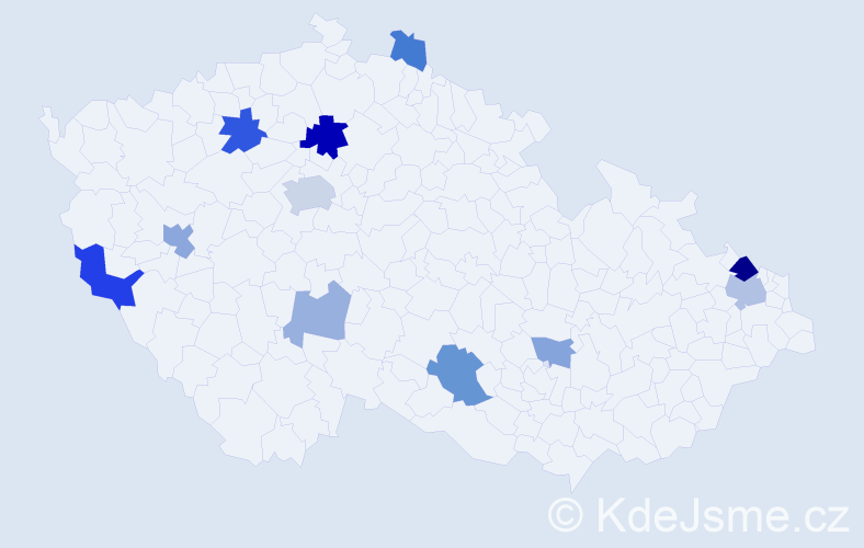 Příjmení: 'Buchelová', počet výskytů 23 v celé ČR