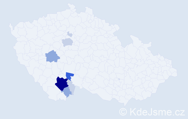 Příjmení: 'Bicerová', počet výskytů 26 v celé ČR
