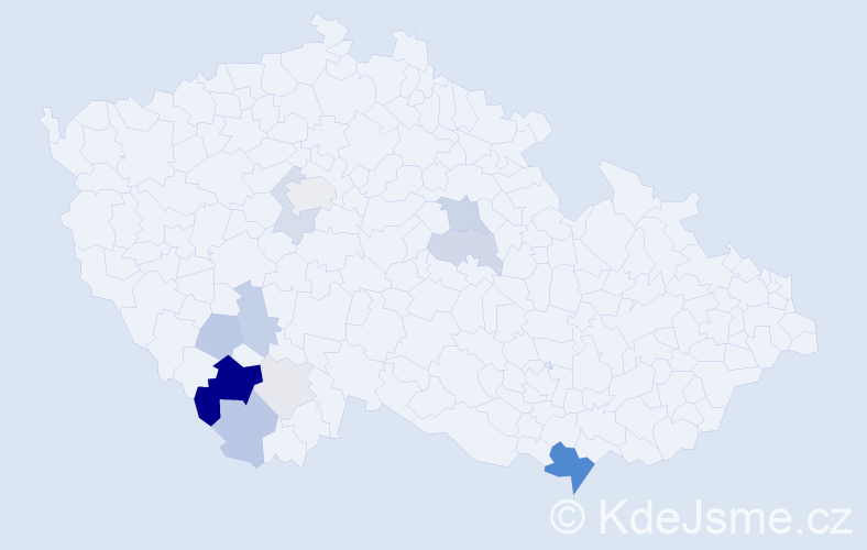 Příjmení: 'Hůrská', počet výskytů 44 v celé ČR