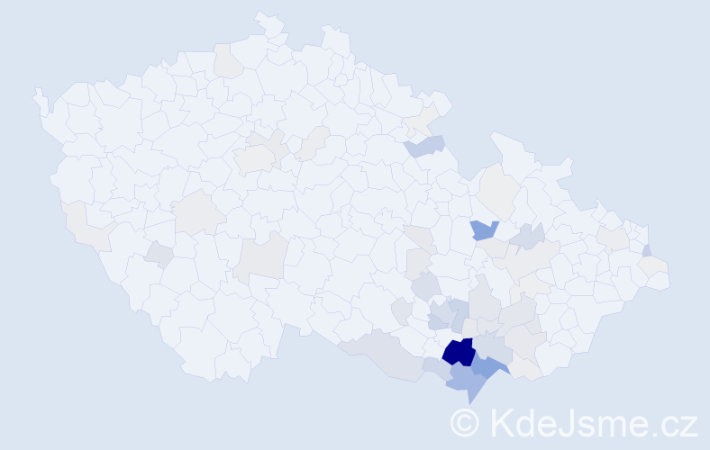 Příjmení: 'Mikulica', počet výskytů 261 v celé ČR