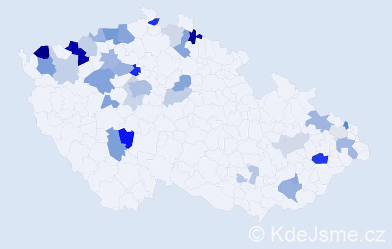 Příjmení: 'Weinertová', počet výskytů 74 v celé ČR