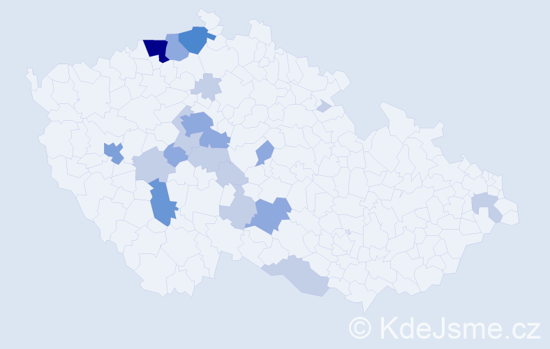 Příjmení: 'Kunte', počet výskytů 44 v celé ČR