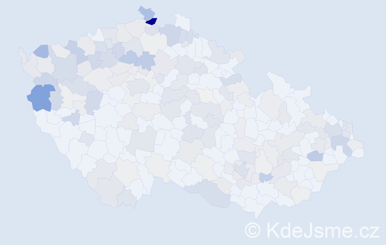 Příjmení: 'Danková', počet výskytů 591 v celé ČR